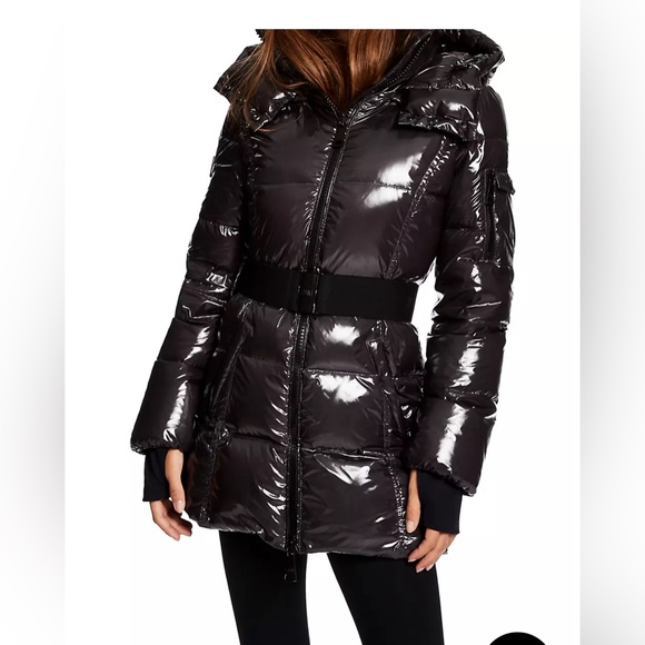 Sam. Soho Belted Nylon Down Mid-Length Jacket - Picture 1 of 3